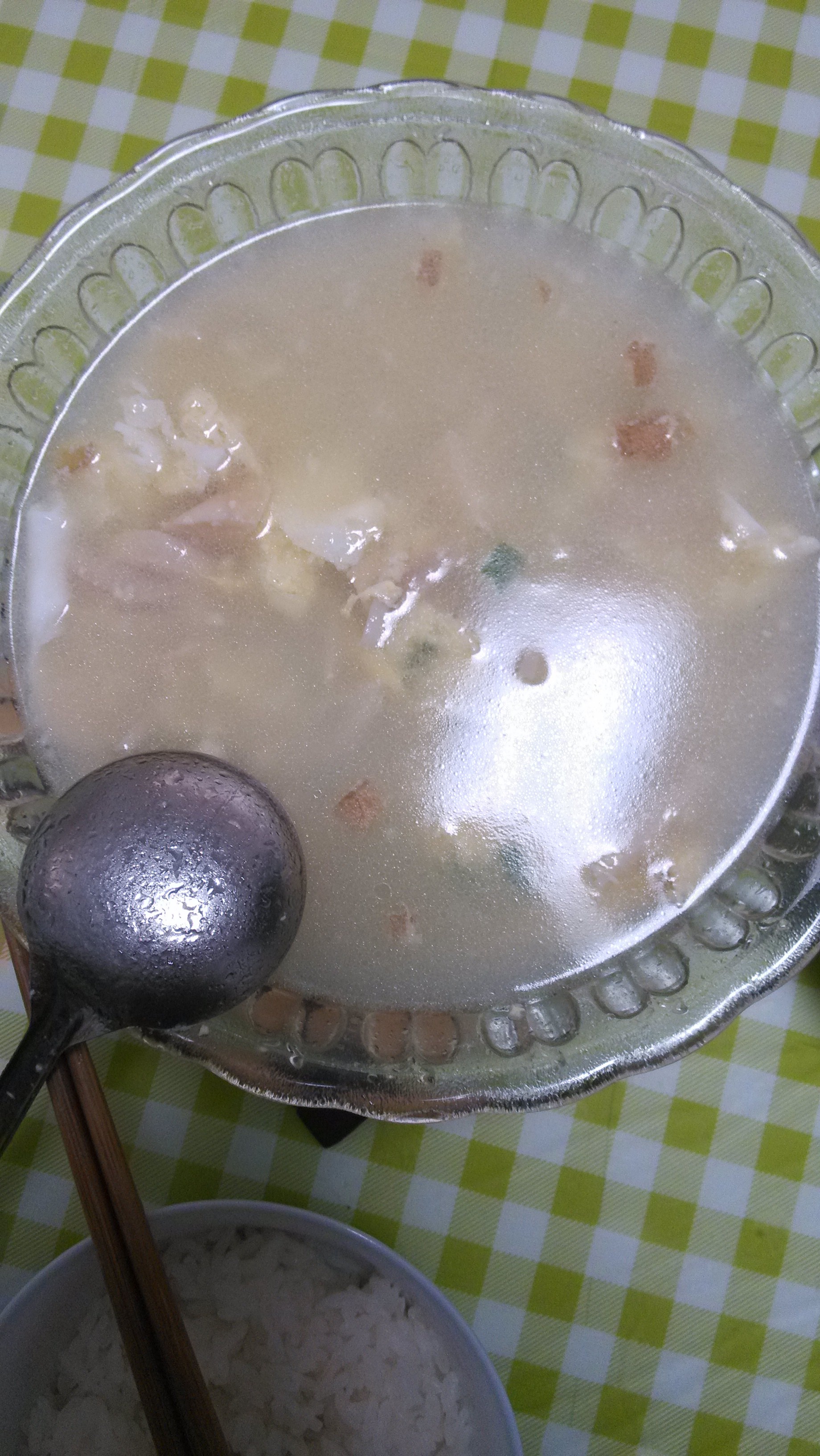 杏鲍菇丝蛋花汤