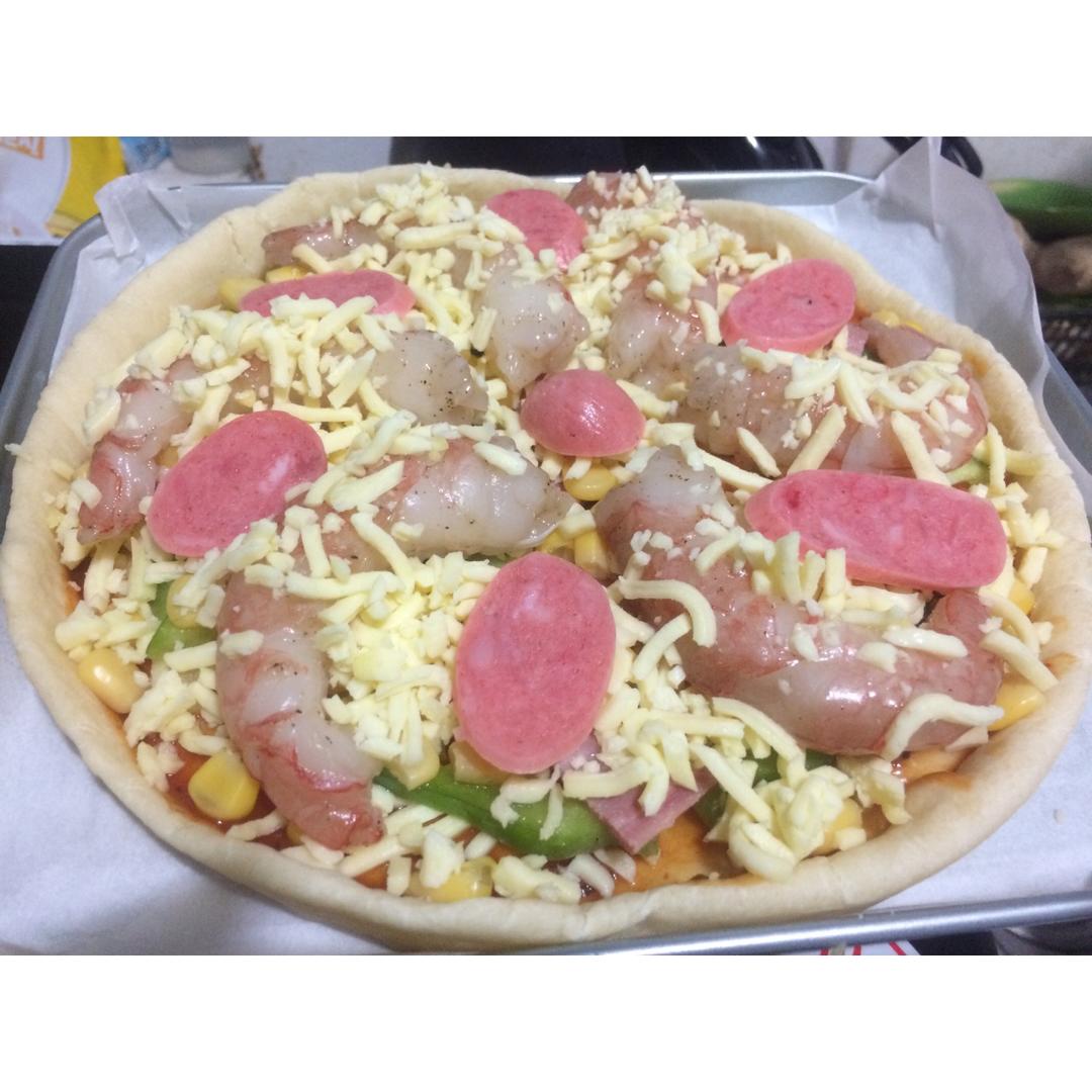 鲜虾培根薄披萨—海氏烤箱定制