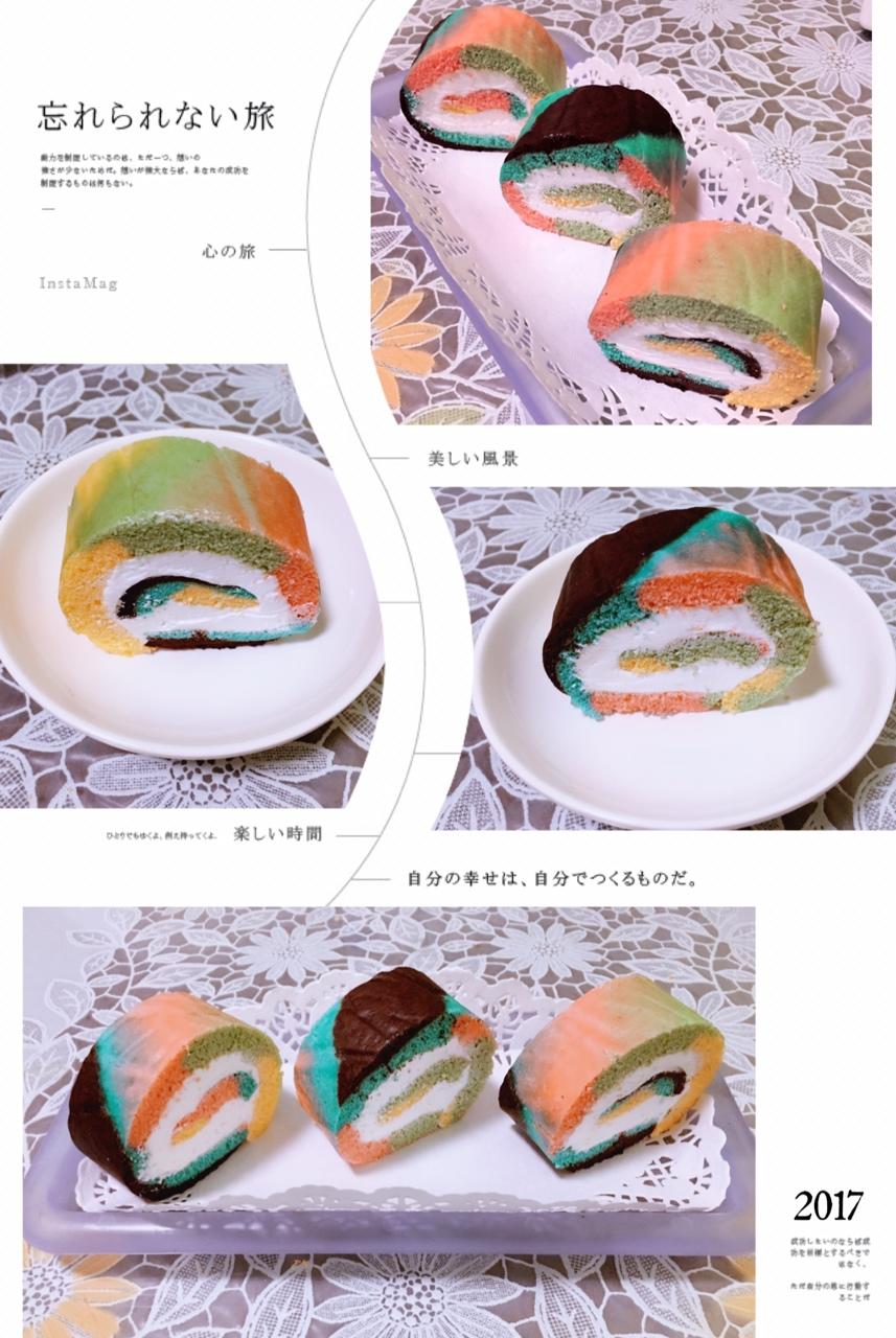 五彩斑斓的彩虹蛋糕卷   #皮黑森林#