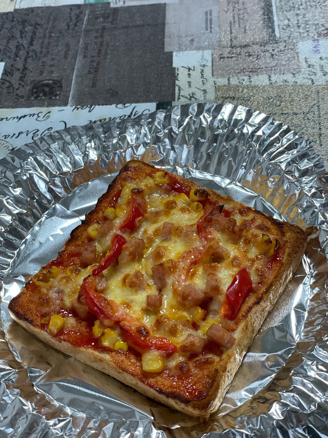简单易做又好吃的早餐面包披萨