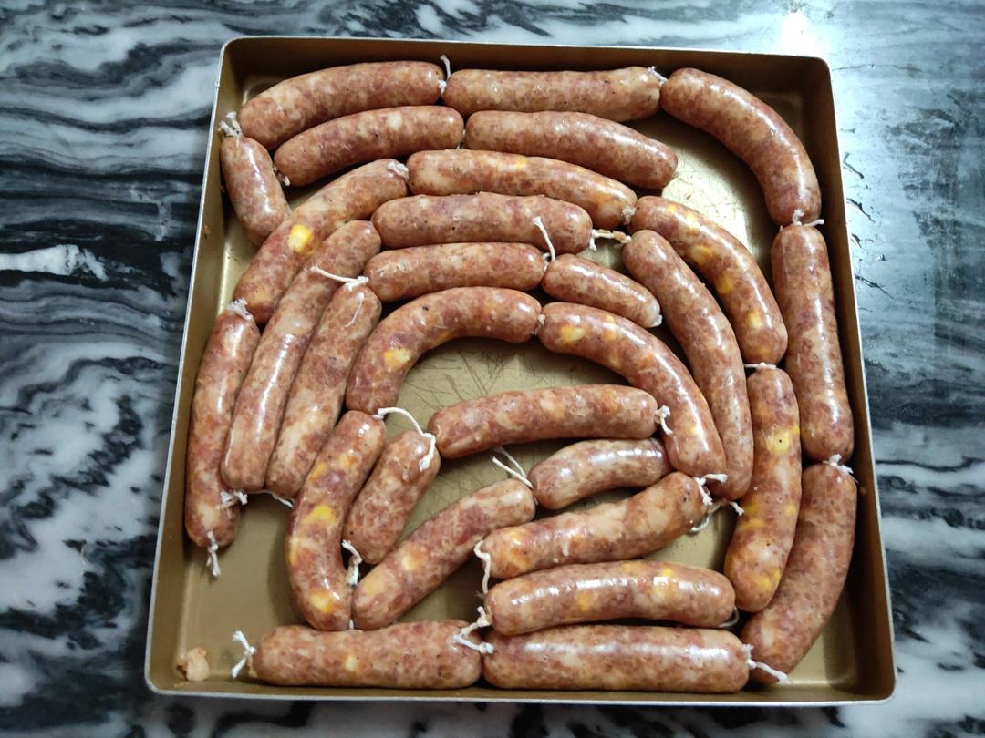 自制Q弹黑胡椒脆皮肠•玉米香肠，脆肠，反复亲试😝😝
