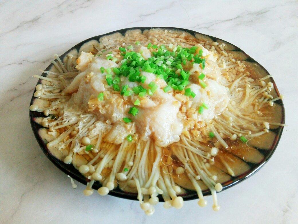 低卡营养❗️蒜蓉蒸金针菇鱼片