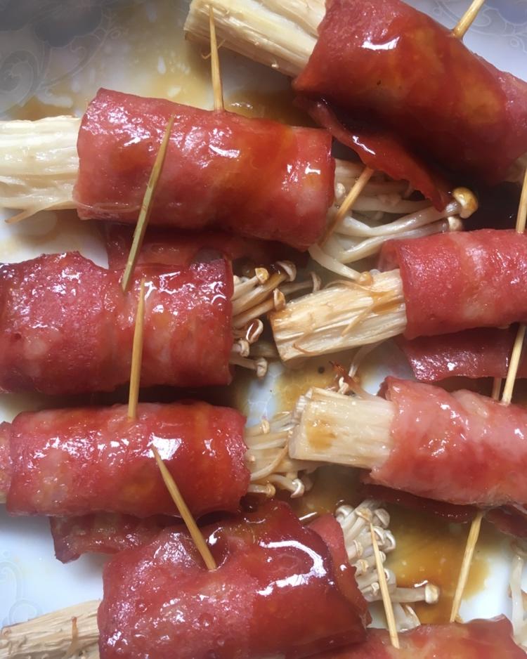 烤培根卷金针菇