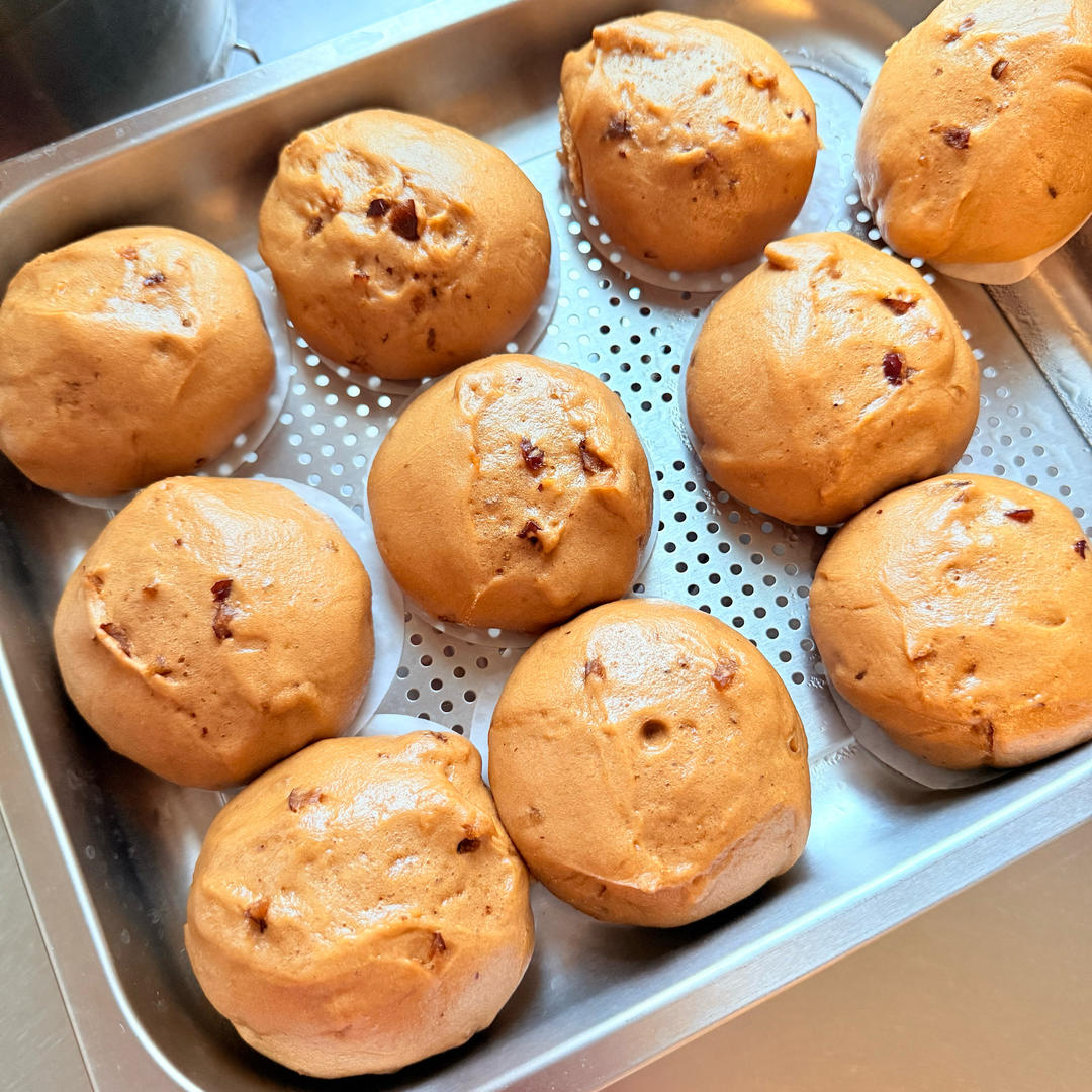红糖红枣开花馒头❗️一次发酵超快手