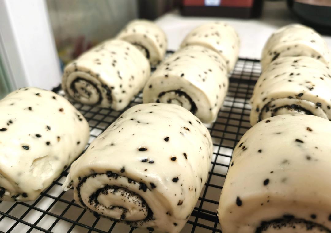 黑芝麻馒头（冬日快手一次发酵大法）