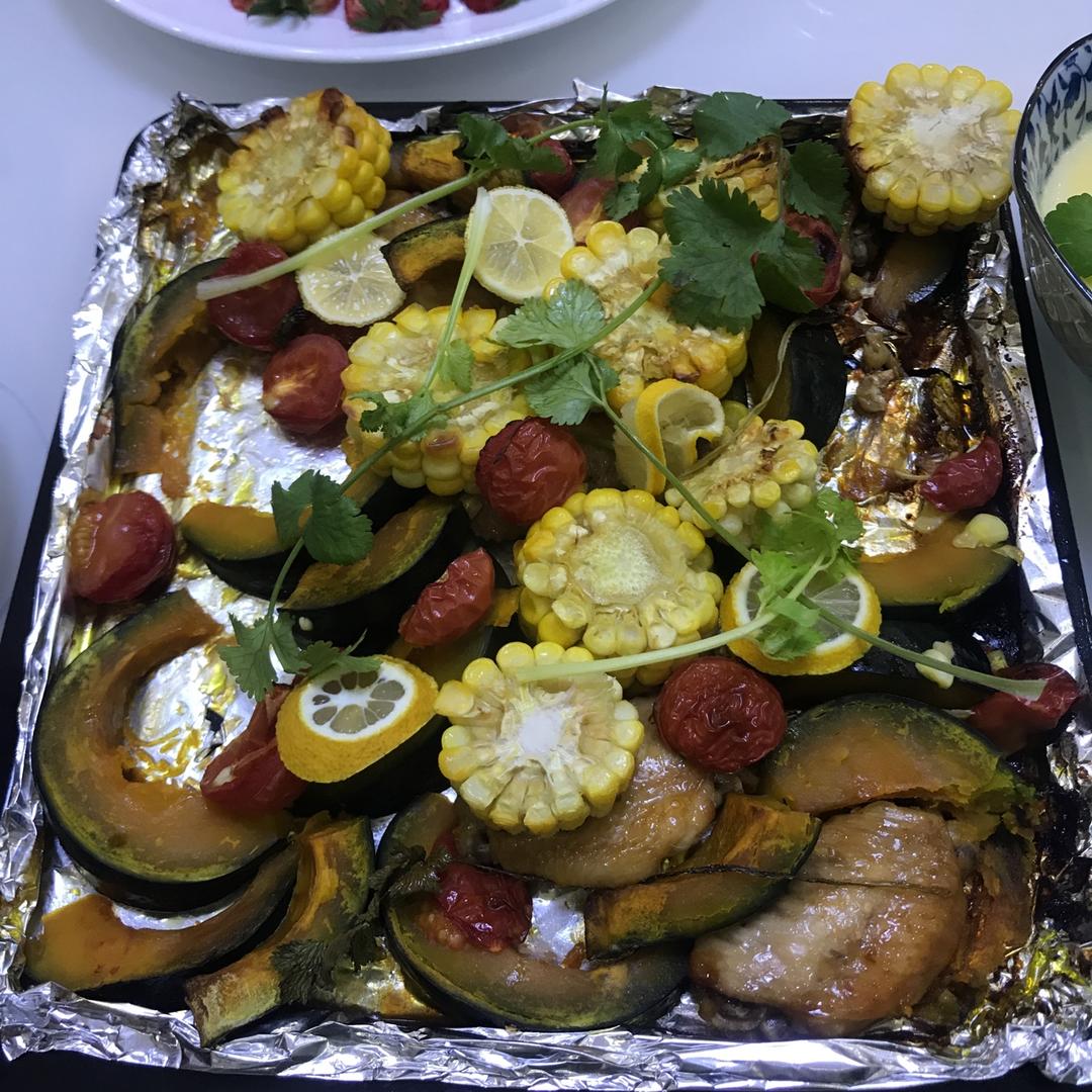 柠香时蔬烤鸡翅の北鼎烤箱食谱