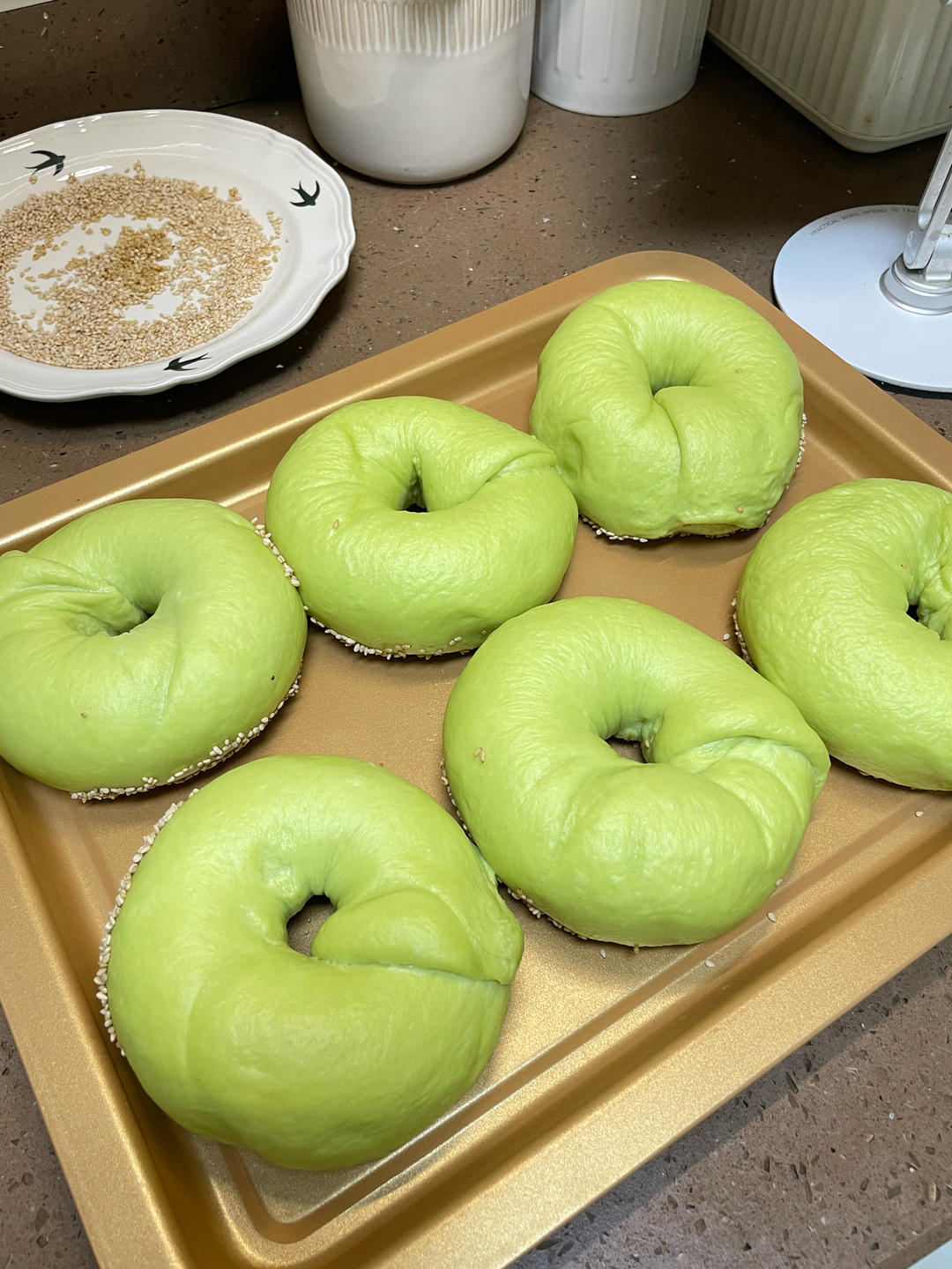 香迷糊了❗开心果奶盐贝果