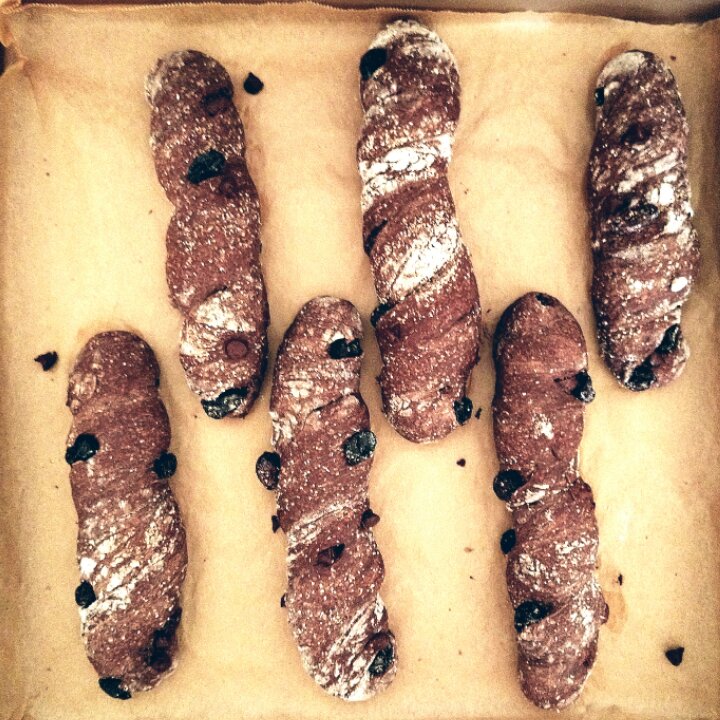 无糖无油手拌巧克力蓝莓面包【原麦山丘】