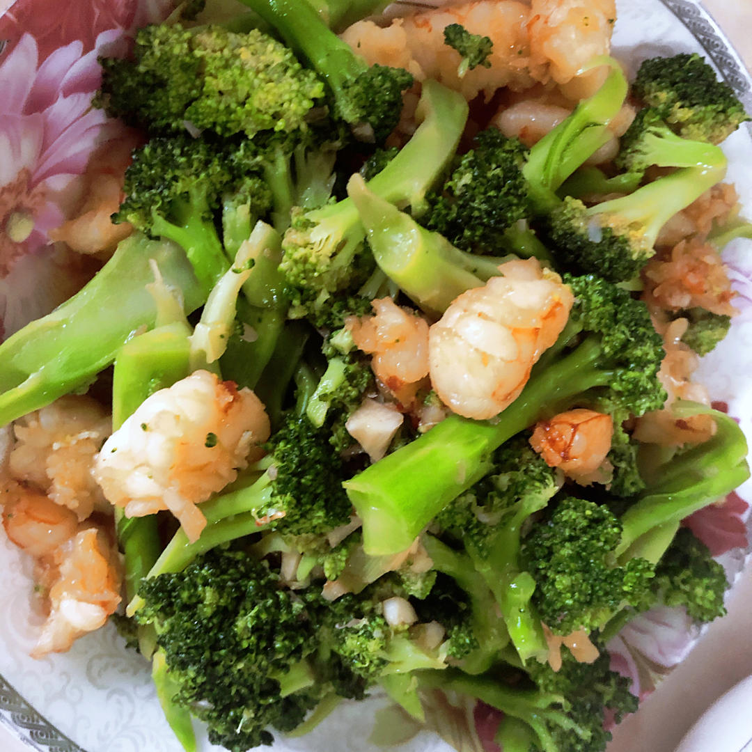 sept做的挑战100道家常菜半荤西兰花炒虾仁