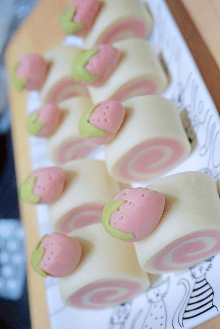 可爱到炸裂的草莓刀切馒头🍓