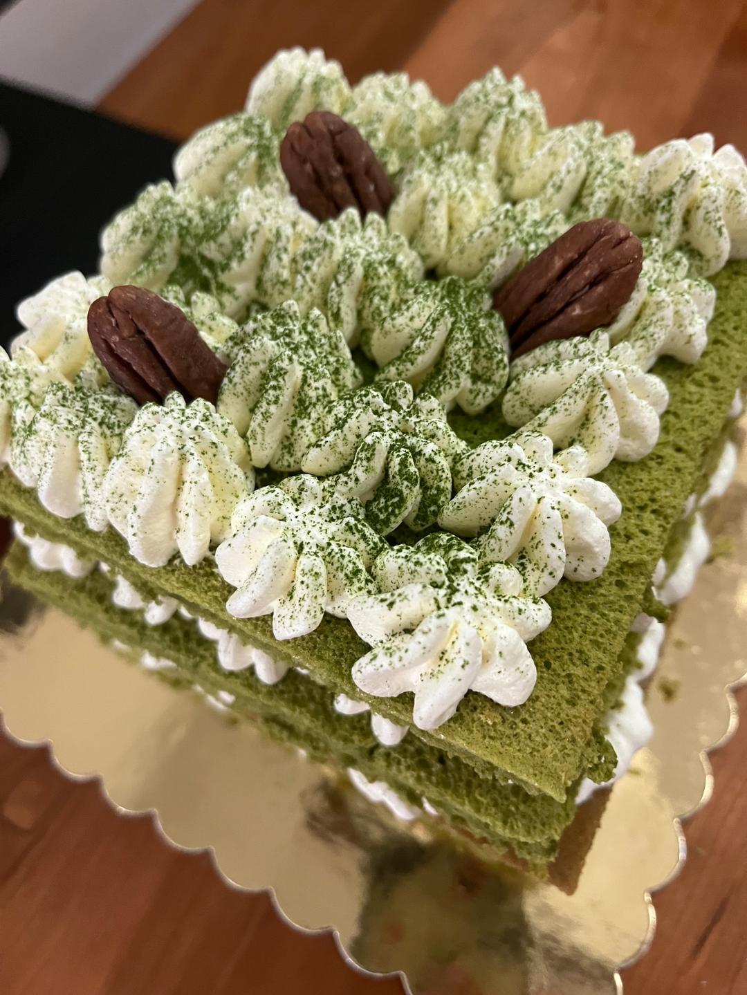 抹茶奶油蛋糕—做法简单颜值超高