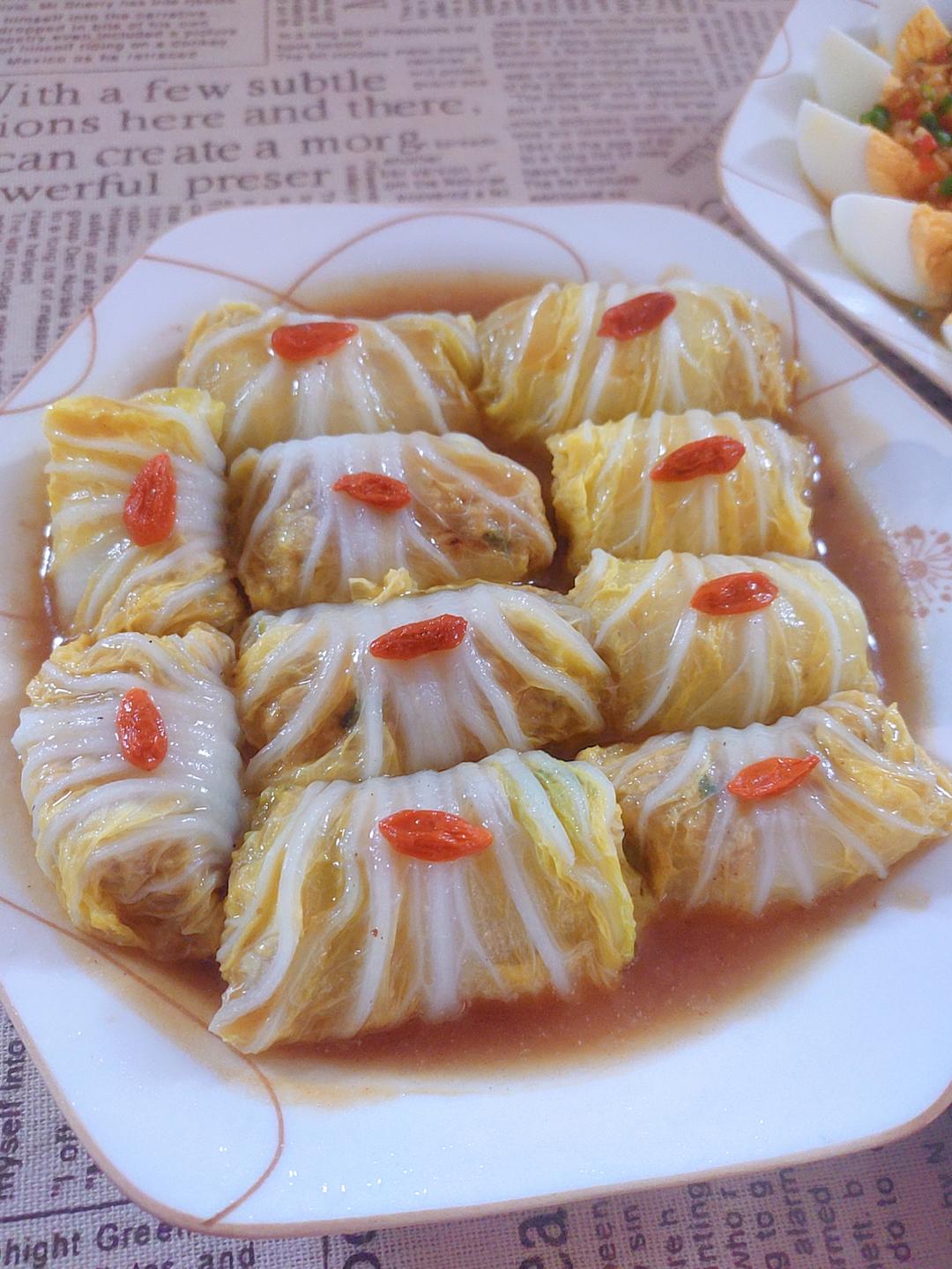 方便好吃的娃娃菜包肉