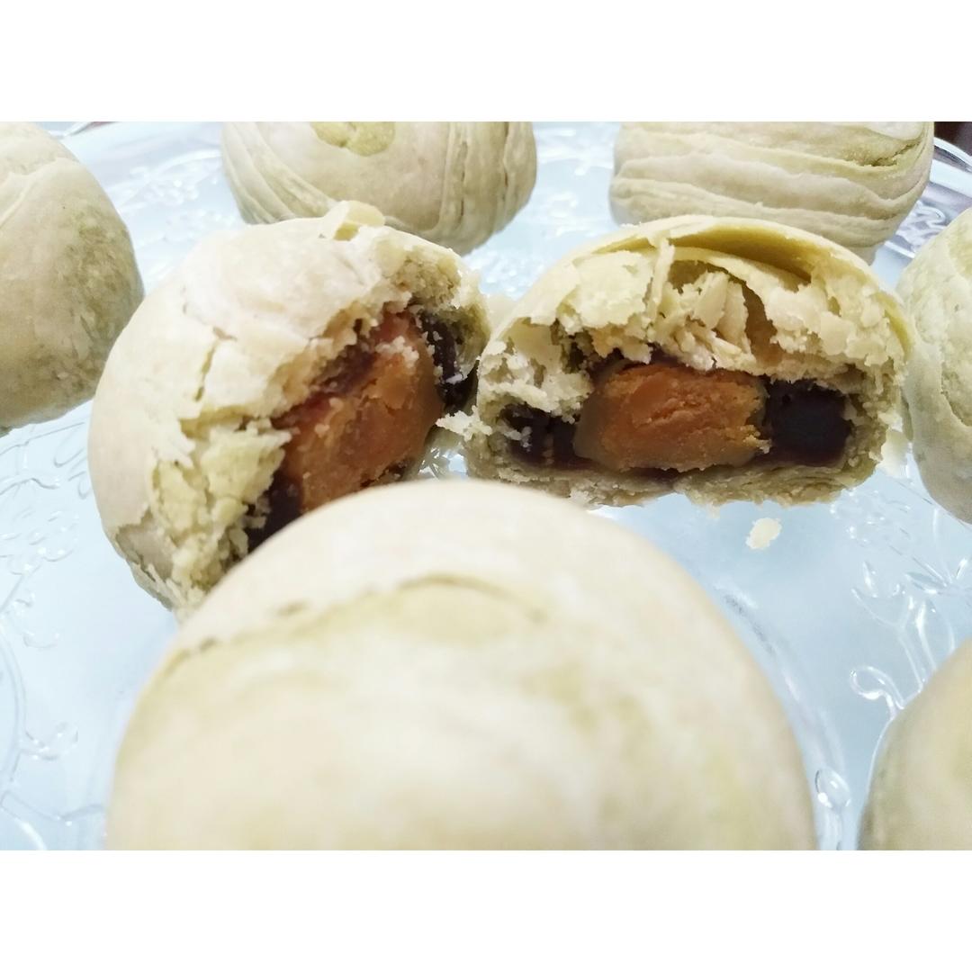 蛋黄酥~紫薯、抹茶、原味~花好月圆，中秋快乐~内附一次做六色蛋黄酥方法~
