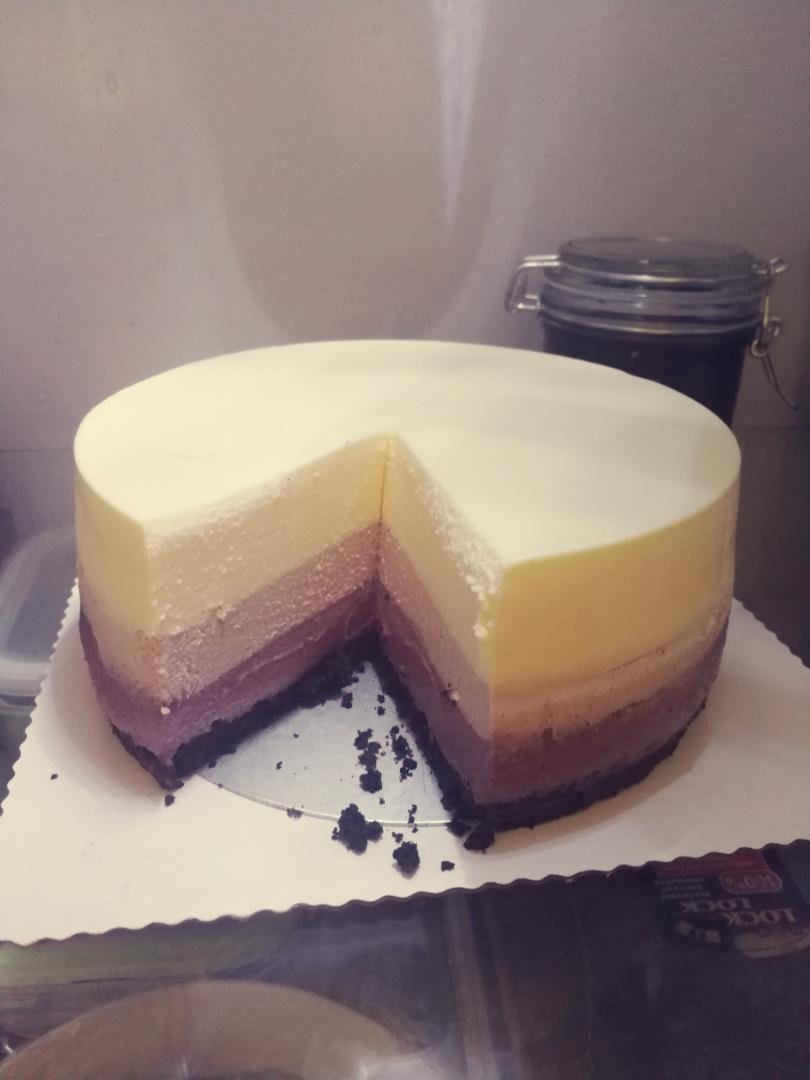 渐变蓝莓冻芝士蛋糕（免烤）