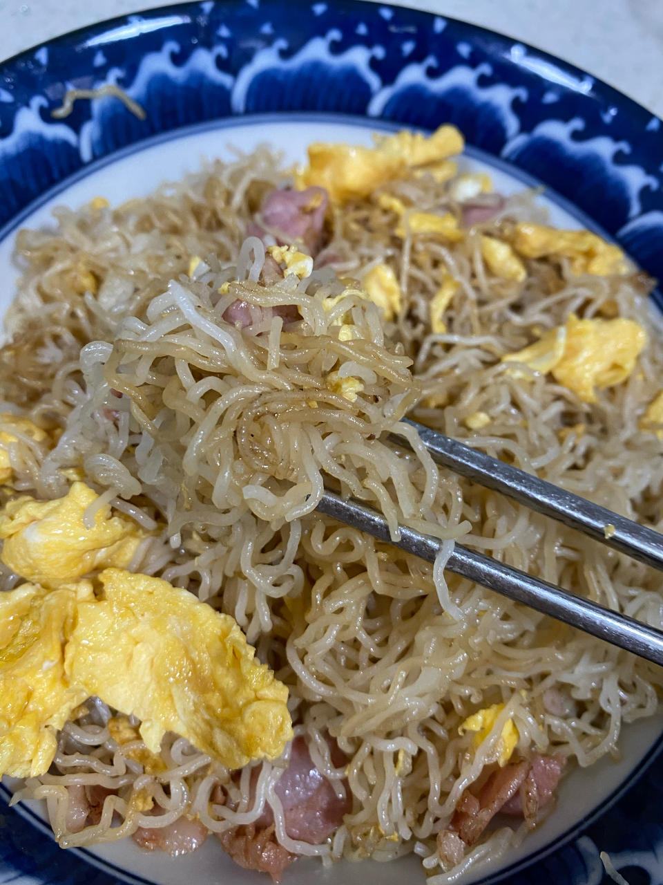 鸡蛋炒米粉，正确泡发干米粉，不碎、不坨、不粘锅、口感Q弹