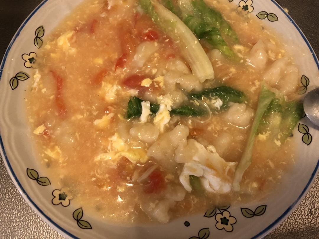 西红柿鸡蛋疙瘩汤