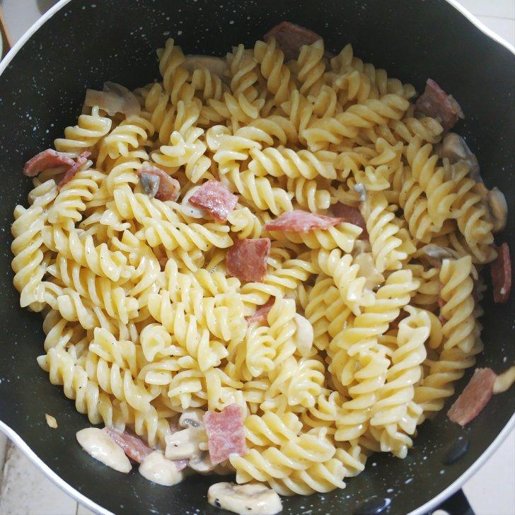低卡伪白酱奶油培根蘑菇意大利面｜#Healthymeals# 减脂必撸02