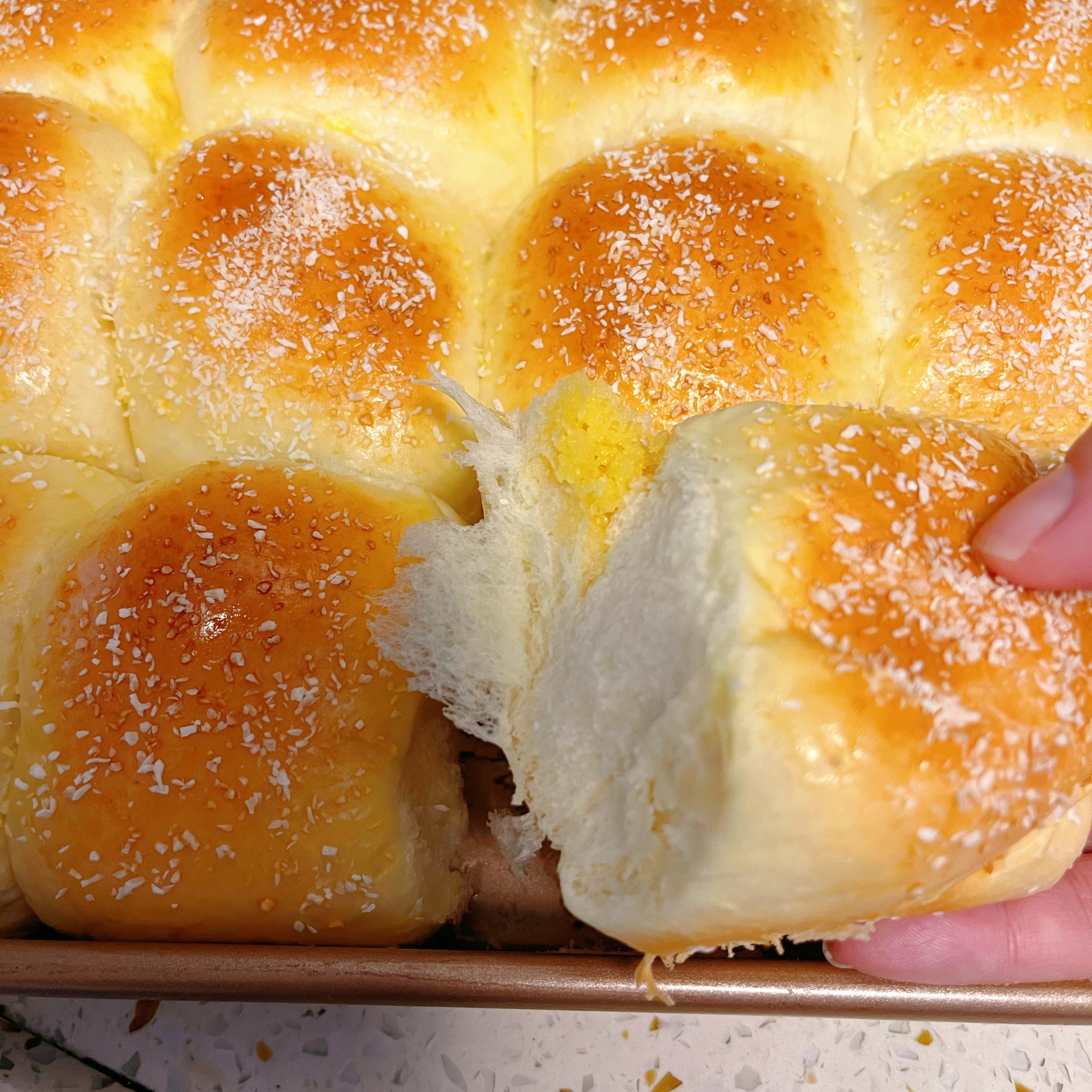 奶黄椰蓉小面包的做法 步骤25