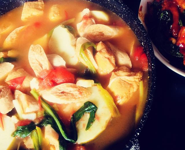 超级简单版西红柿浓汁汤煮菜的做法