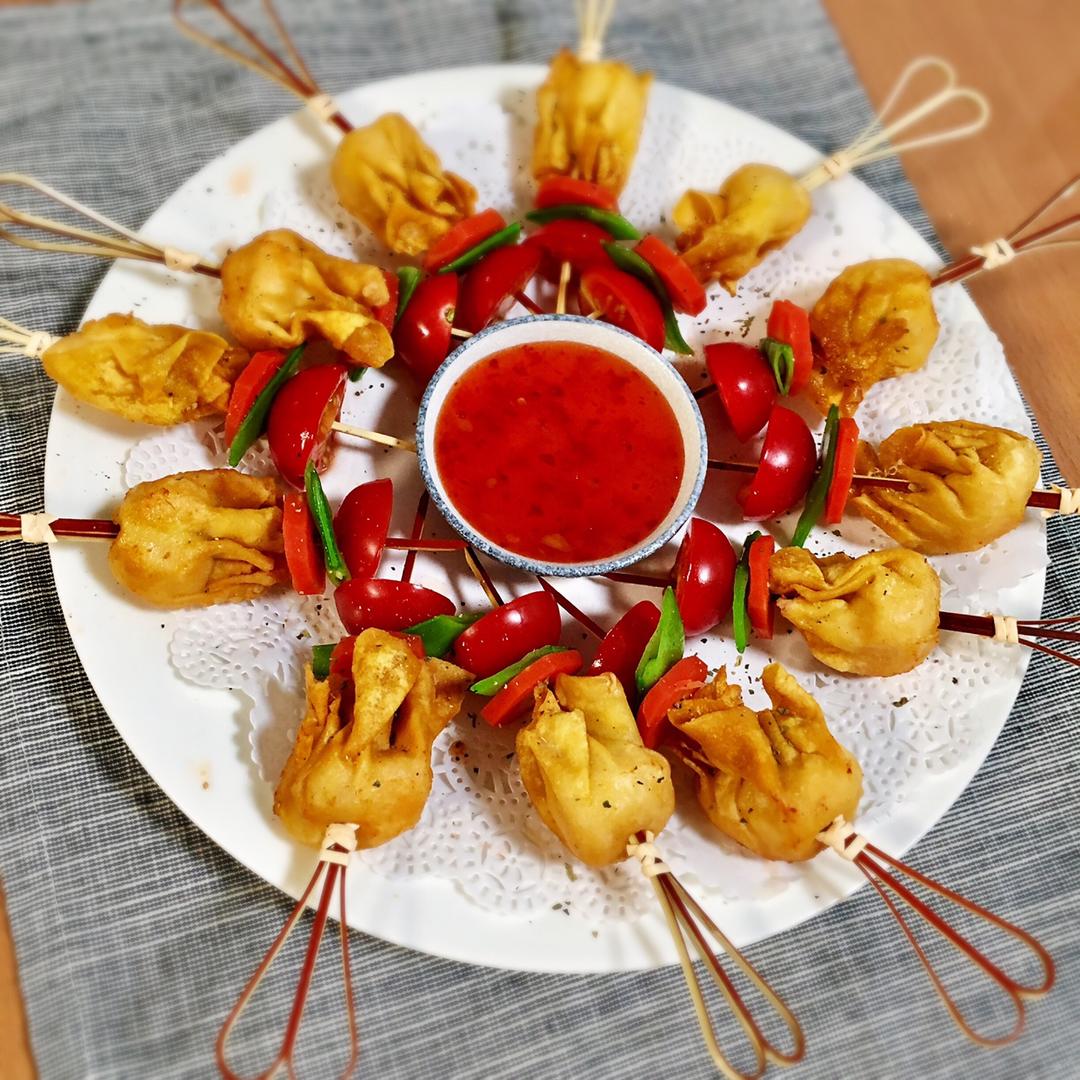 香炸虾皇云吞沙拉串