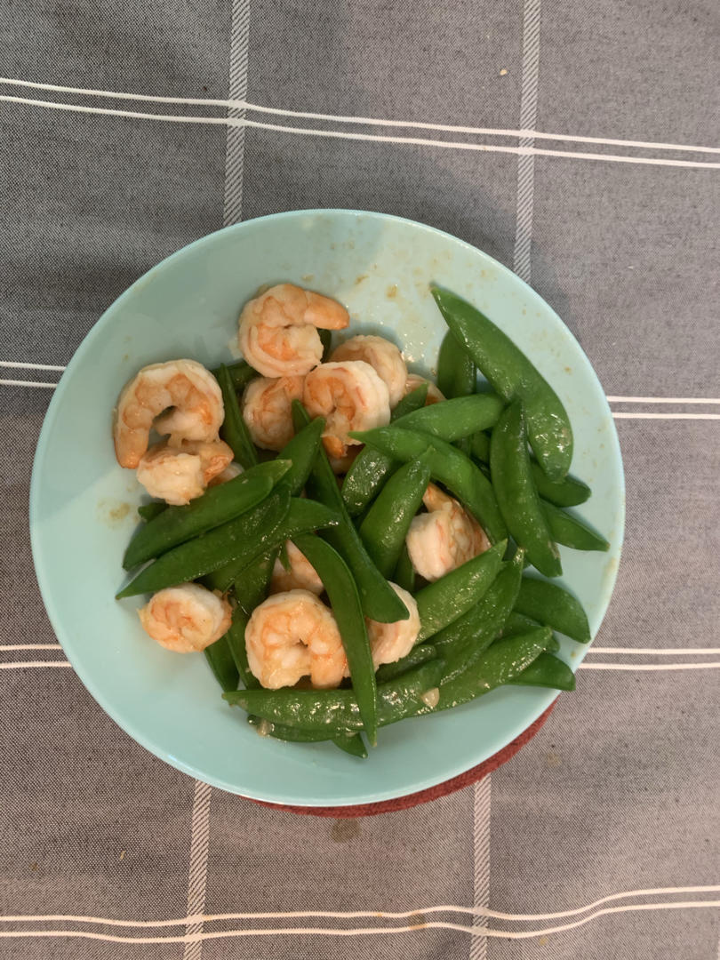 清爽弹牙不长肉，超简单罗勒风味虾仁炒甜豆