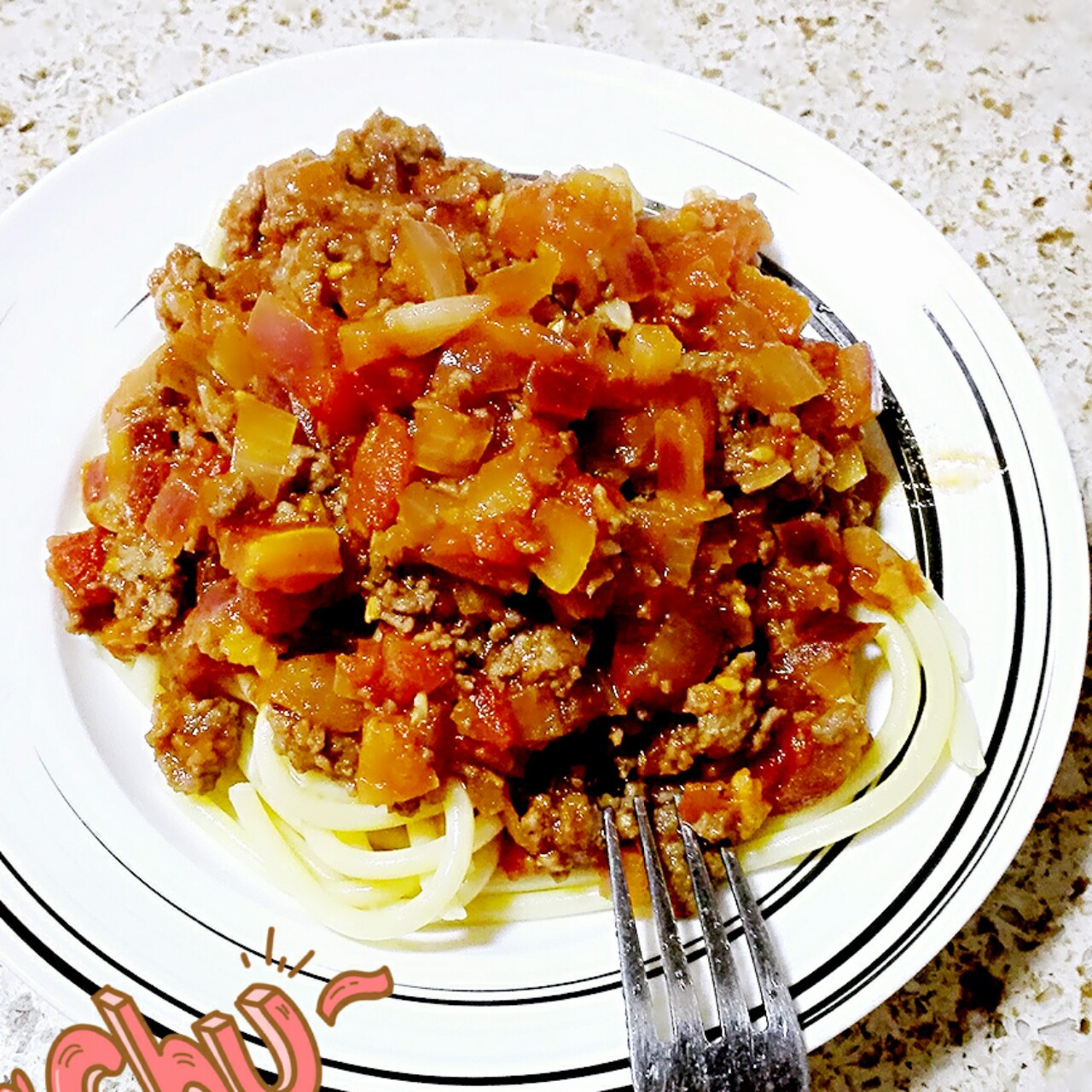 蕃茄蘑菇肉酱意大利面