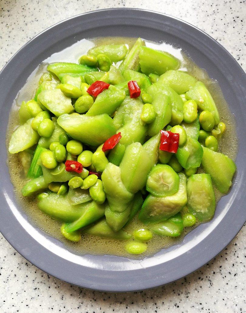 shy-1314做的江南春天之丝瓜炒毛豆