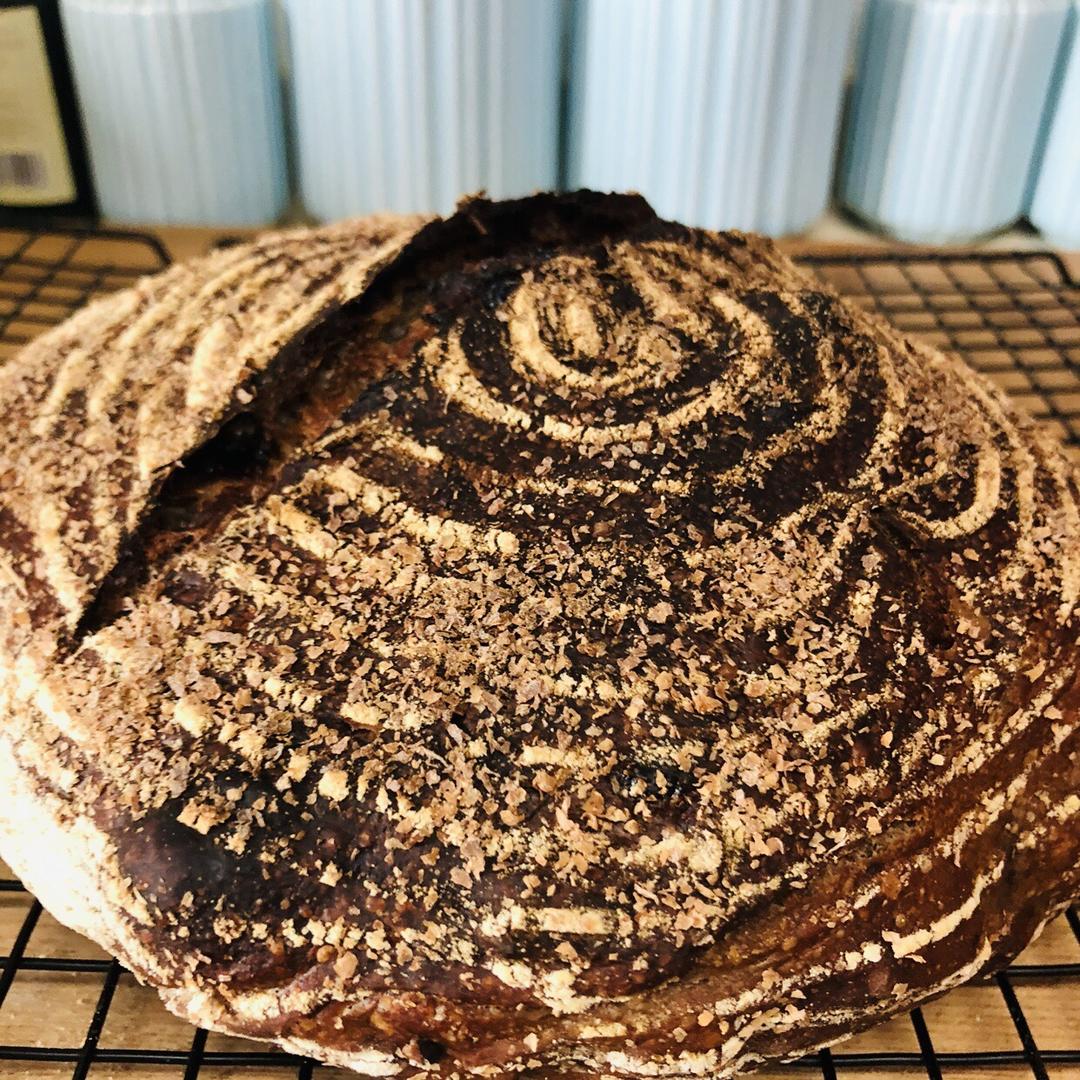 天然酵种肉桂葡萄干核桃欧包（附处理湿面团方法）