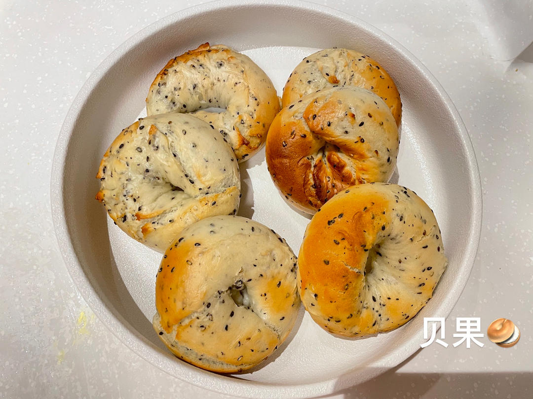 漂亮钻石纹 奇亚籽贝果 减脂必备主食