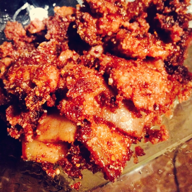 哦还有做的米粉肉酥炸