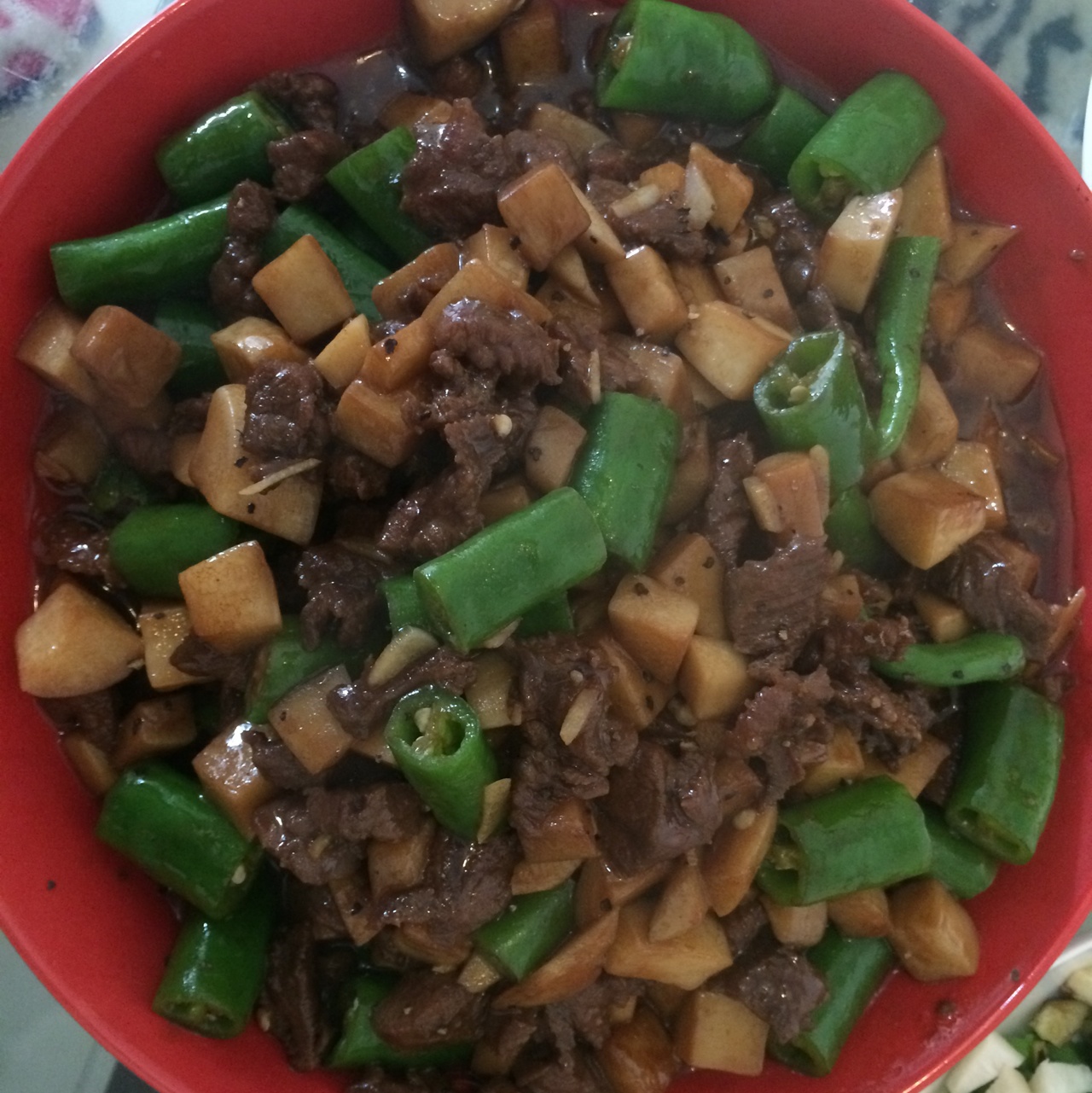 黑椒杏鲍菇牛肉粒