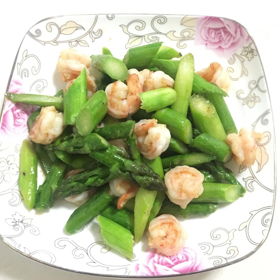 清炒芦笋虾仁