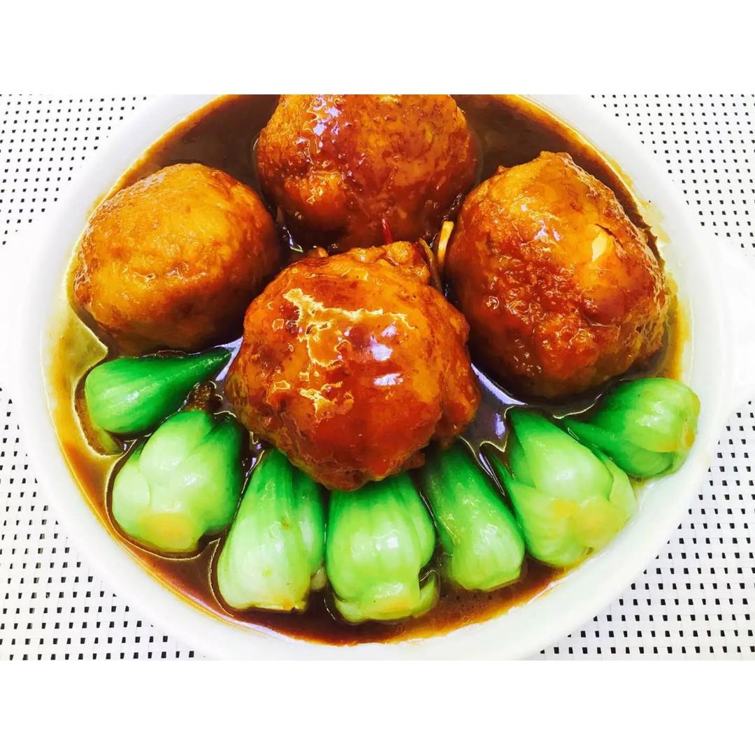 ai食尚做的红烧蛋心狮子头