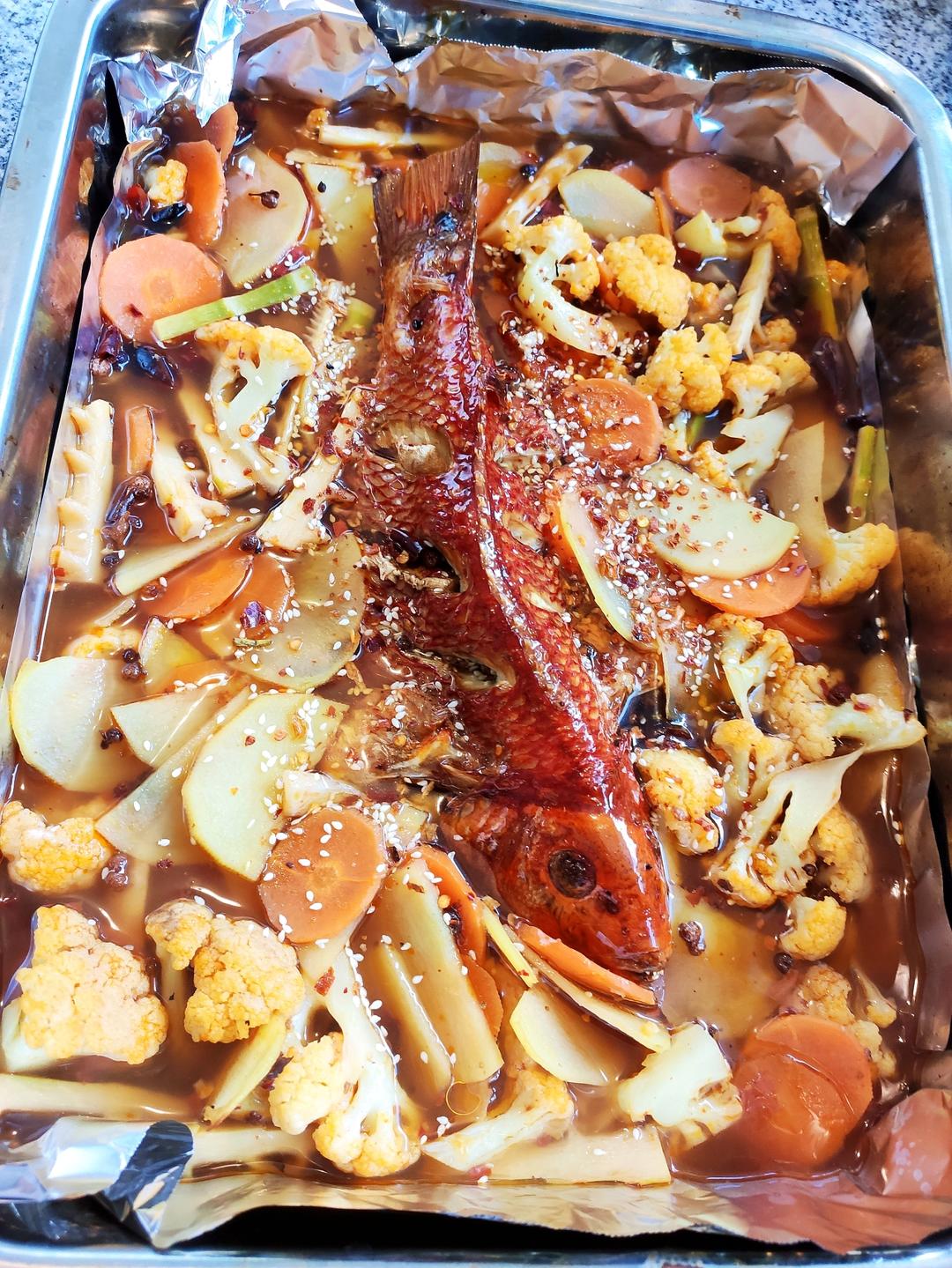 重庆烤鱼(烤箱版)爆好吃，爆简单