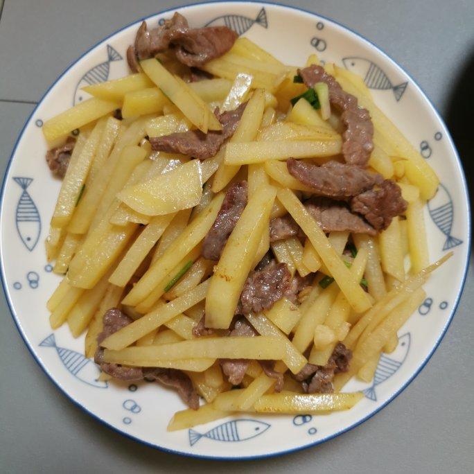 家常菜-土豆丝炒牛肉