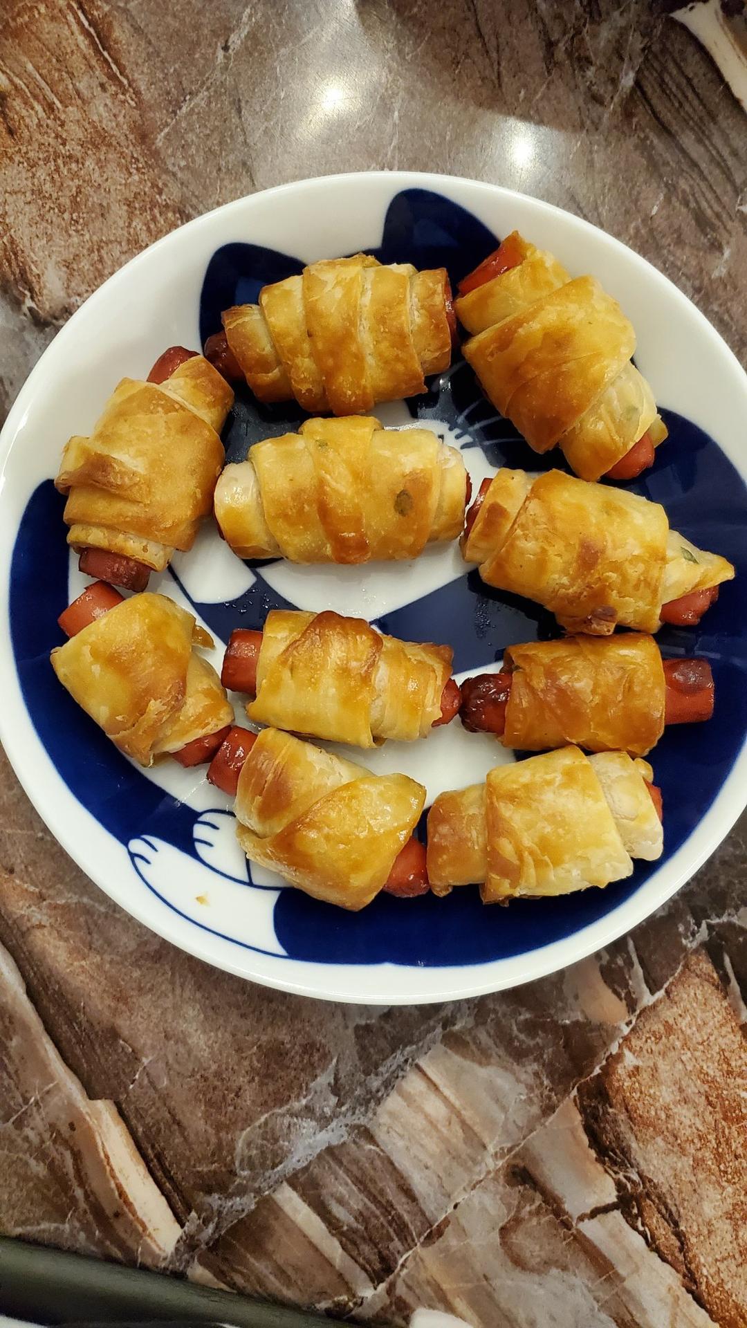 快手早餐：手抓饼变可颂面包（空气炸锅）