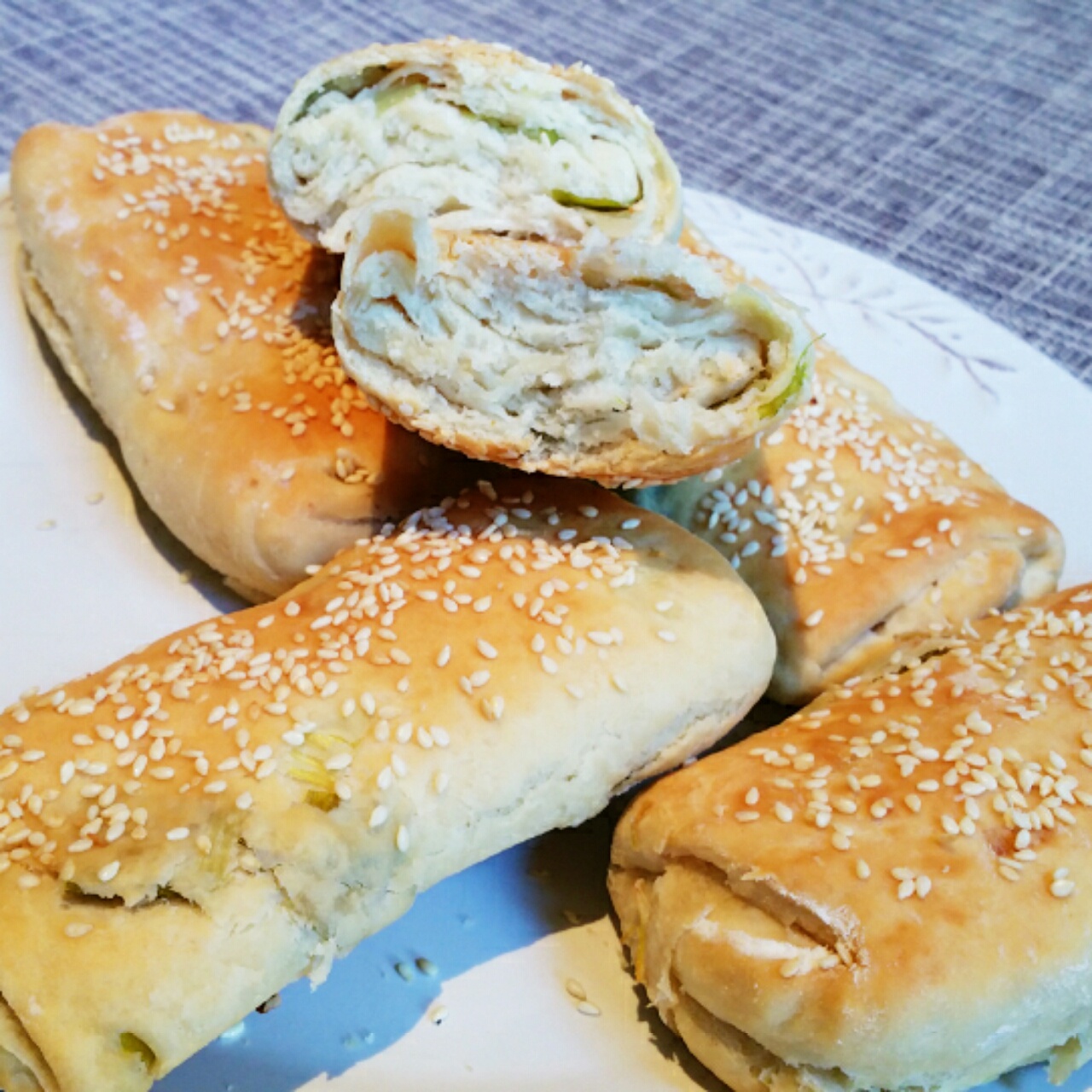 葱香油酥烧饼
