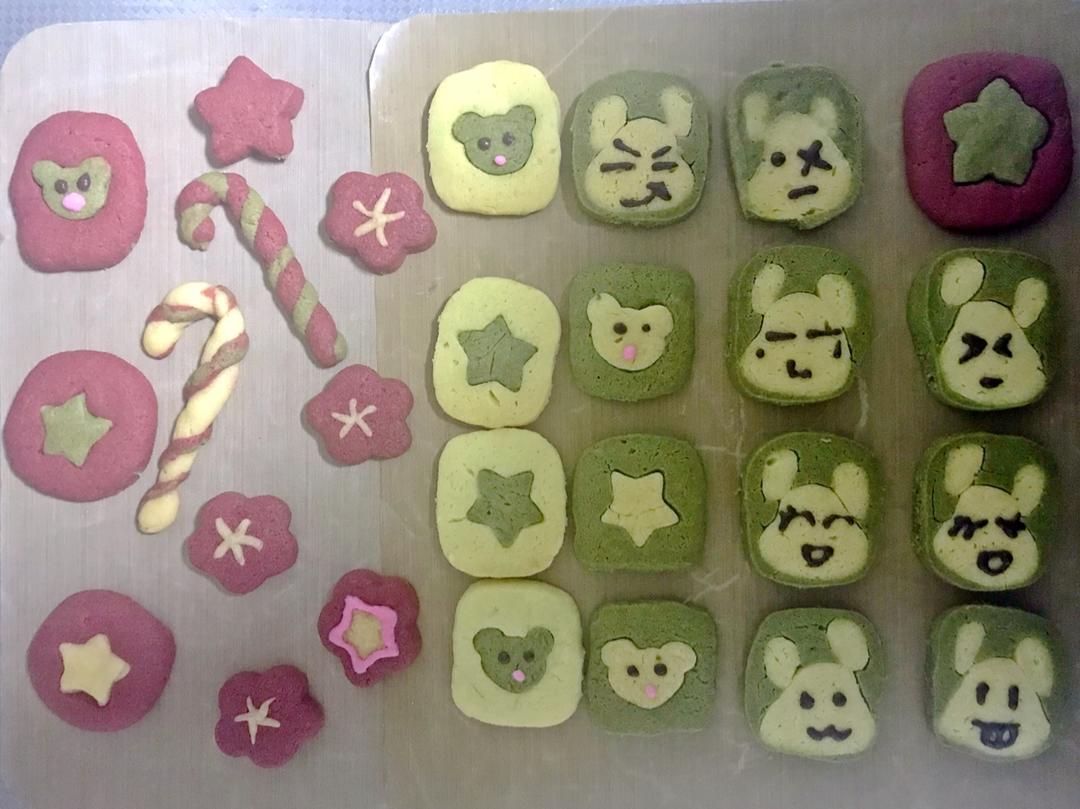 抹茶兔兔曲奇（比熊猫简单！超详细实物图+超良心手绘图）