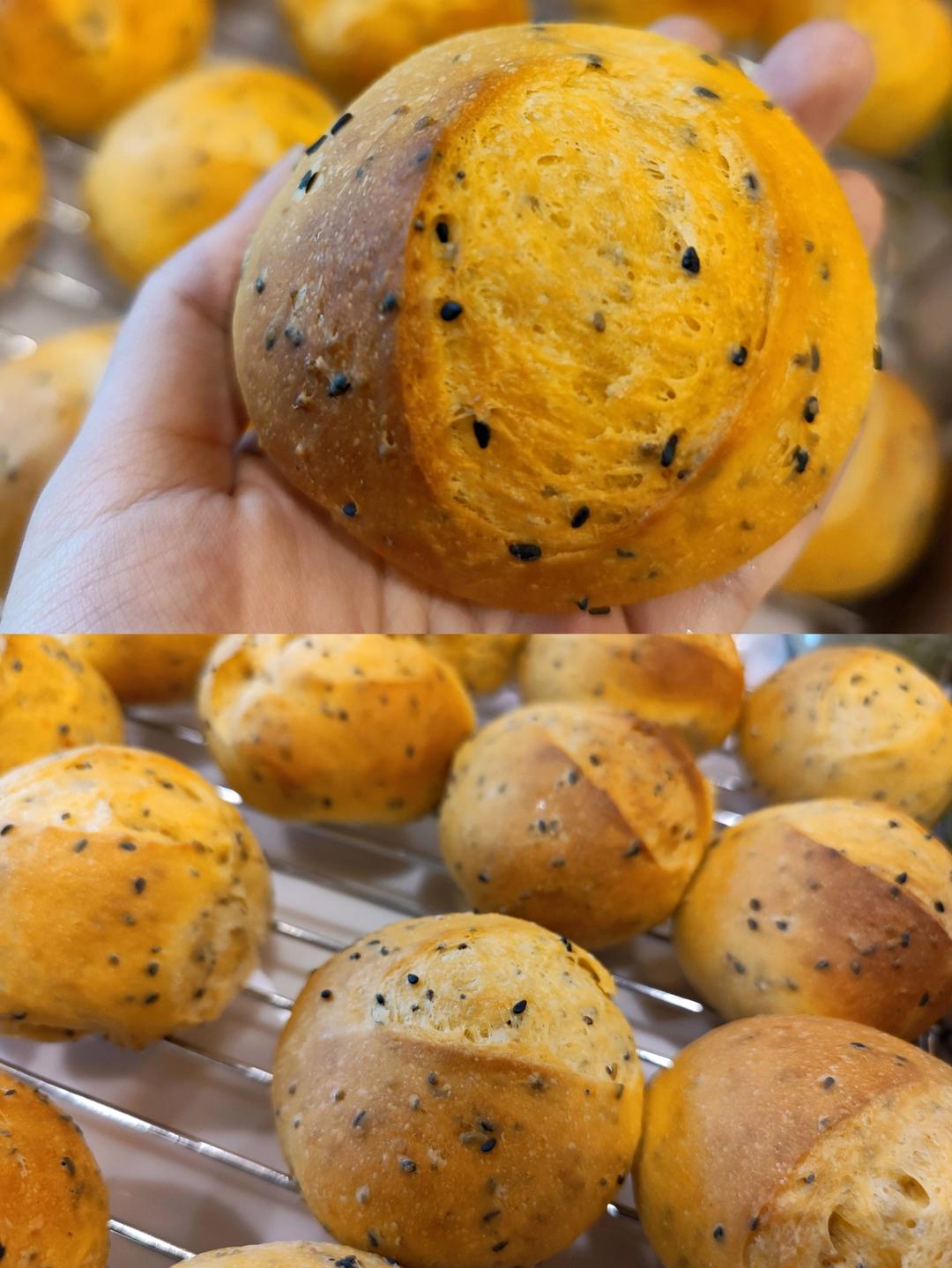 红薯黑芝麻面包球