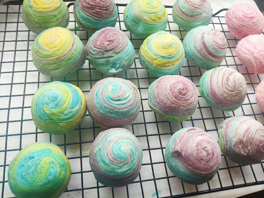 蛋黄酥~紫薯、抹茶、原味~花好月圆，中秋快乐~内附一次做六色蛋黄酥方法~