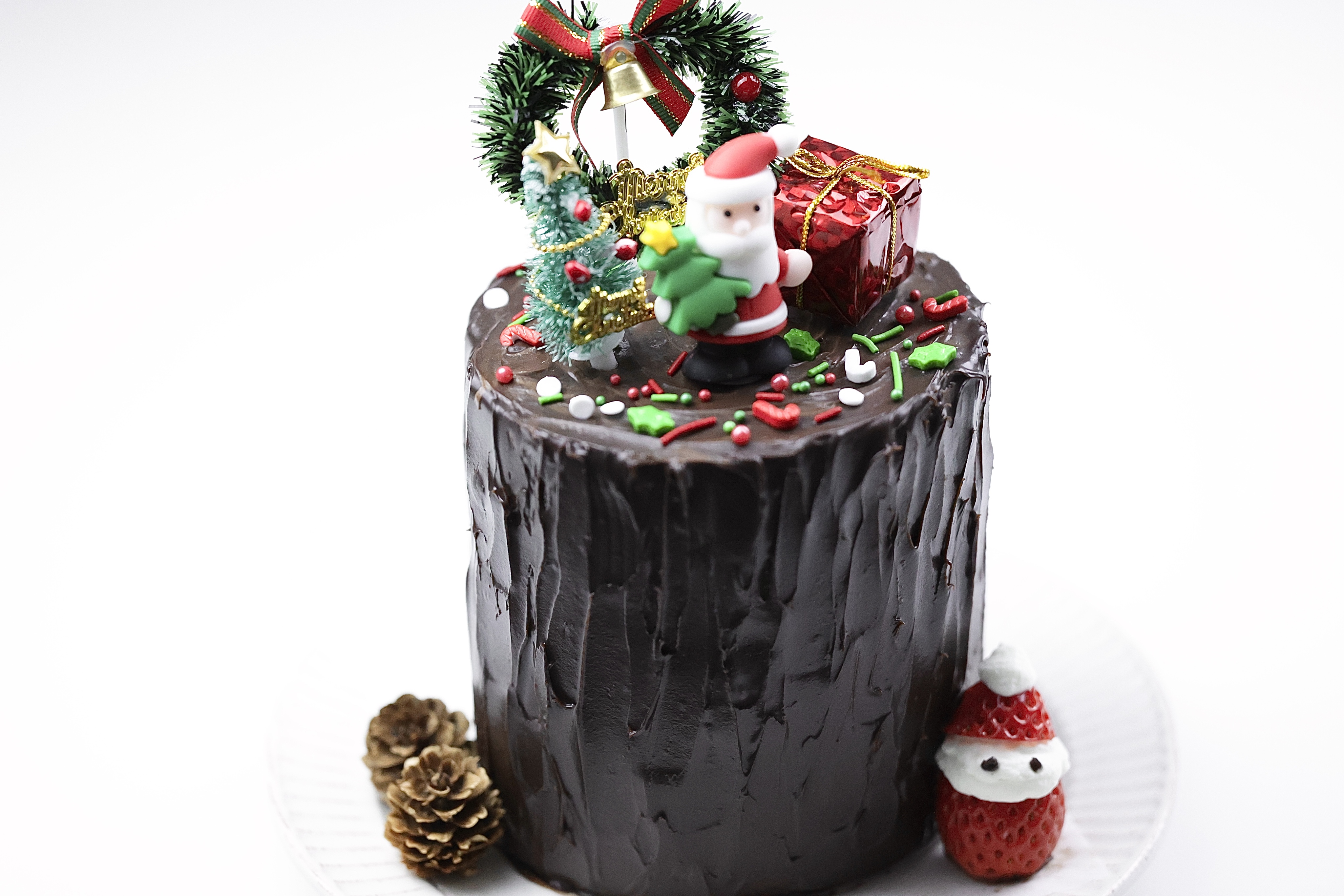 圣诞蛋糕🎄巧克力树桩蛋糕的做法 步骤21