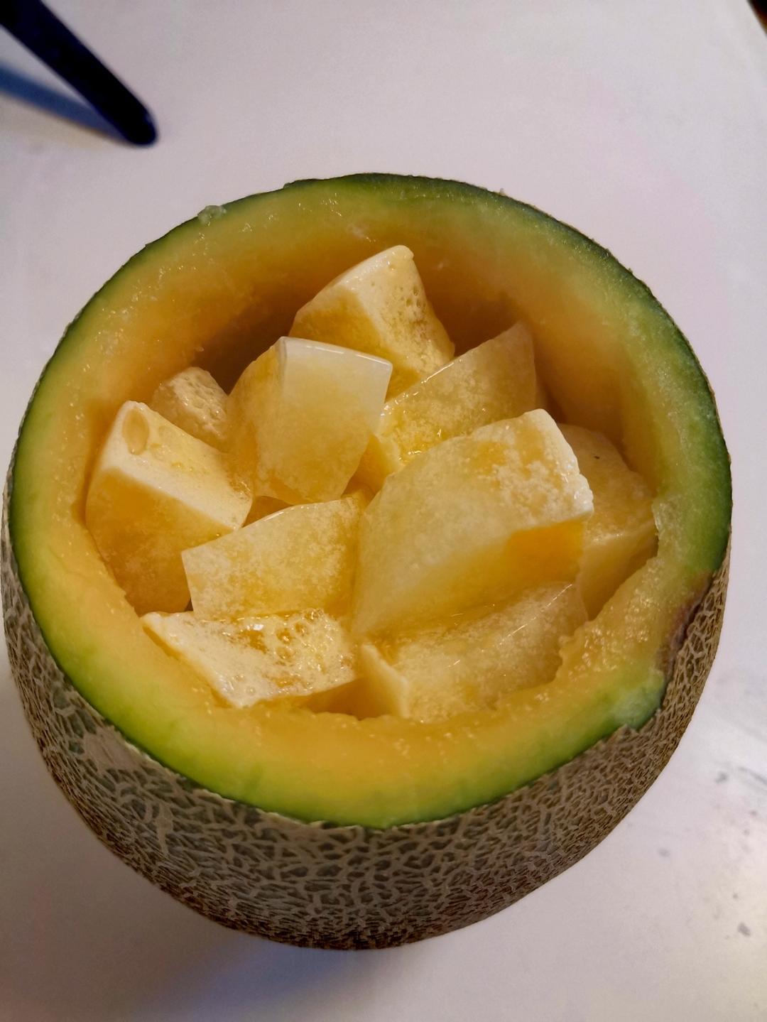 超简单的密瓜奶冻