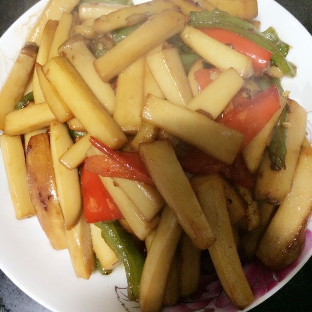 青椒素炒杏鲍菇