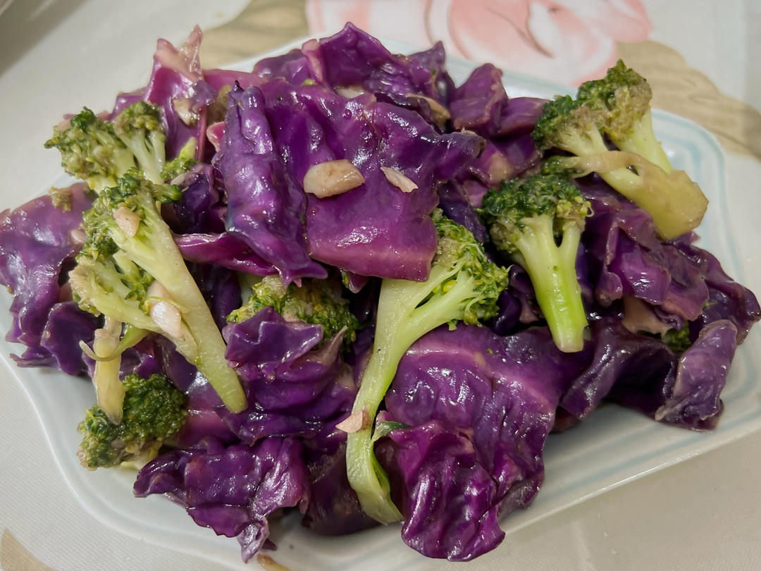 清炒双兰（西兰花&紫甘蓝）