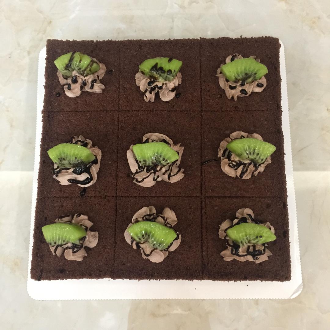 可可方形装饰蛋糕