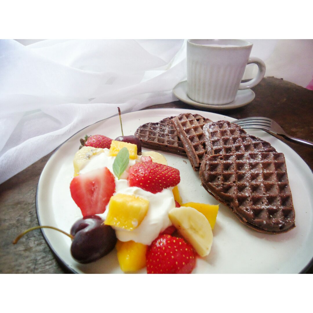 可可糯米华夫饼