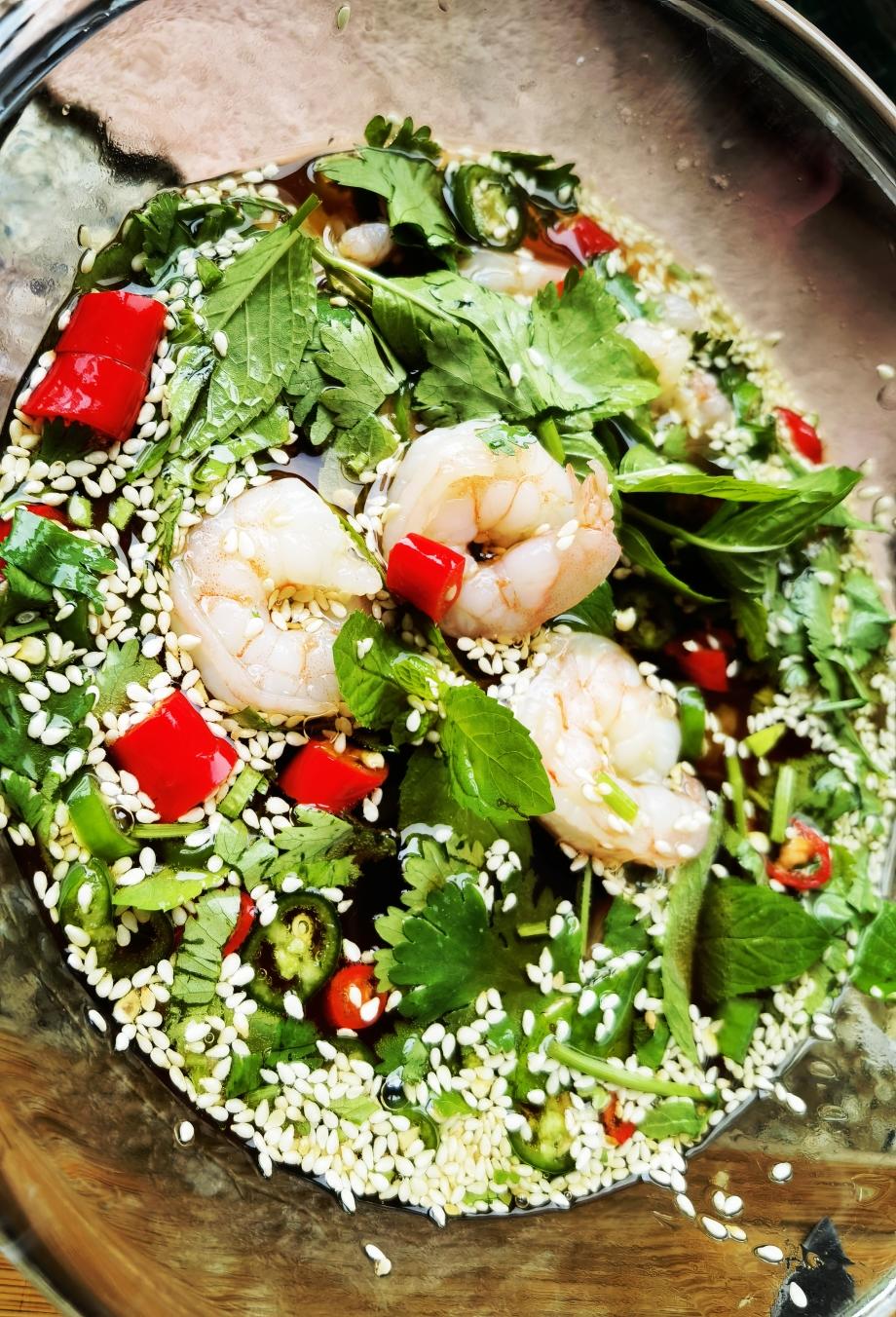 薄荷雪碧虾的做法