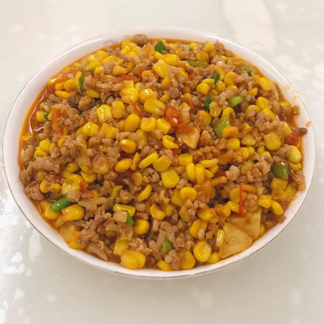 黑暗料理界小霸王做的玉米炒肉末【超级下饭的快手家常菜】