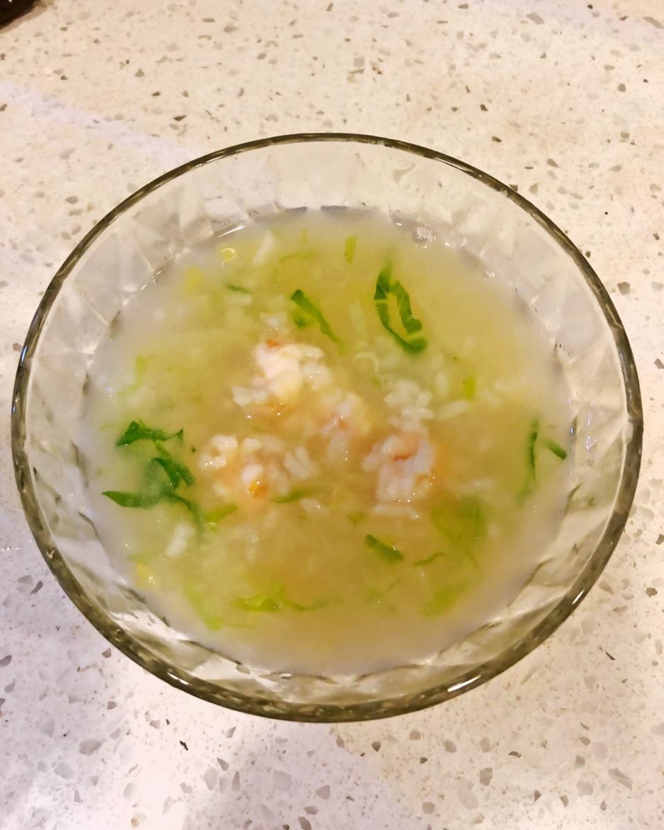 虾仁青菜粥