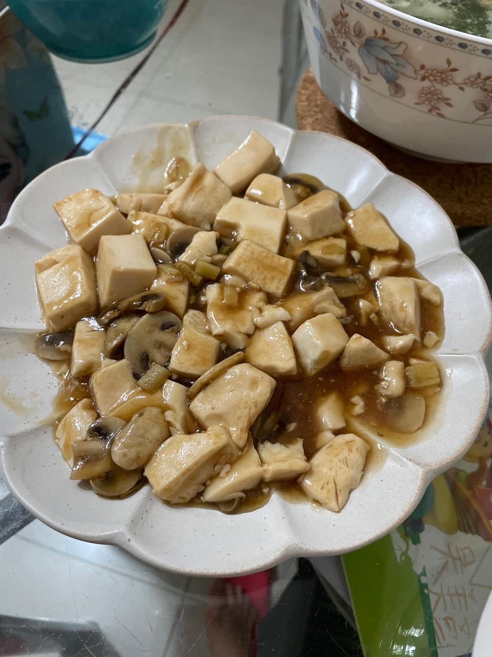 口蘑炒豆腐